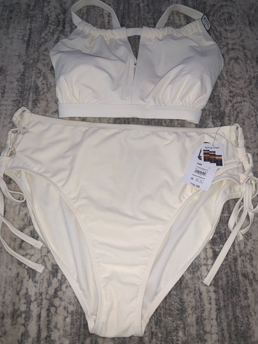 🆕- High Waisted Two-Piece Bikini Set In Cream